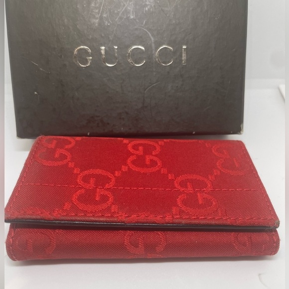 Gucci Handbags - GUCCI key wallet GG canvas and leather inside Authentic used